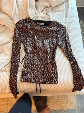Princess Polly fitted backless leopard cheetah print top size 4